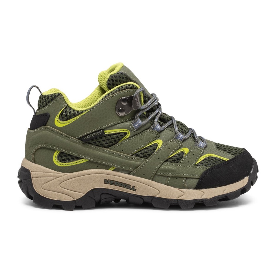 Big Kid's Moab 2 Mid Vandtæt Støvle Merrell Green Lime