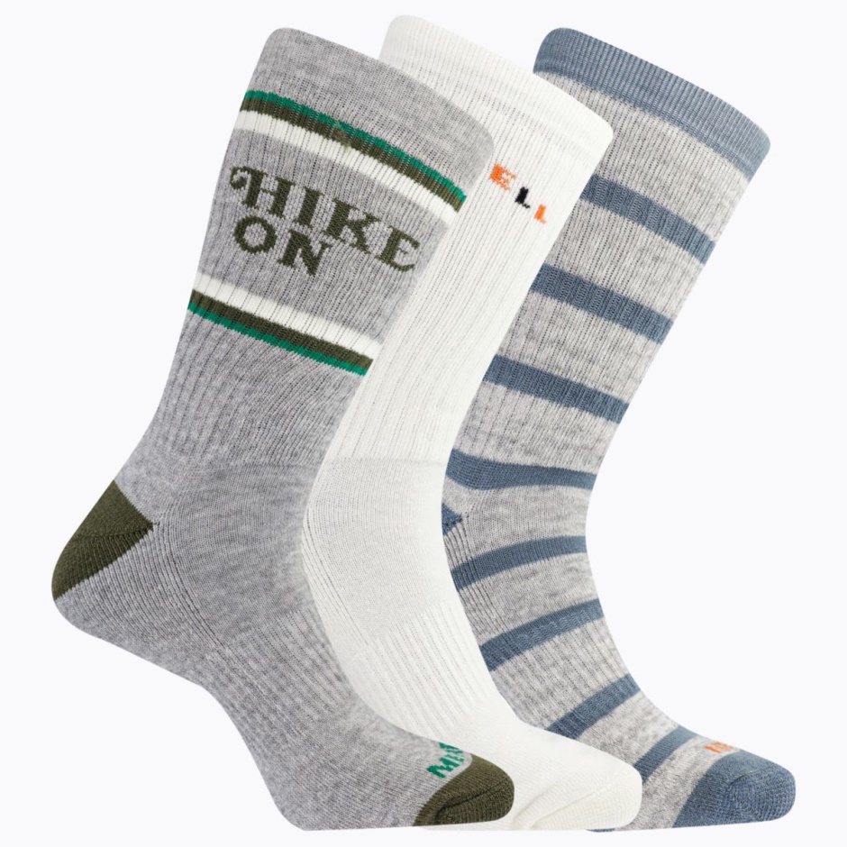 Dayhiker Uld Polstret Crew Sok 3-pak Merrell Oliven Assorteret