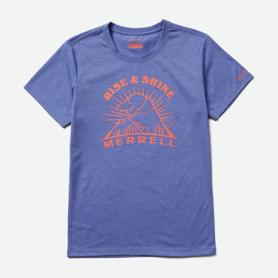 Merrell Baja Blue Heather Dame Rise And Shine Crew T-shirt