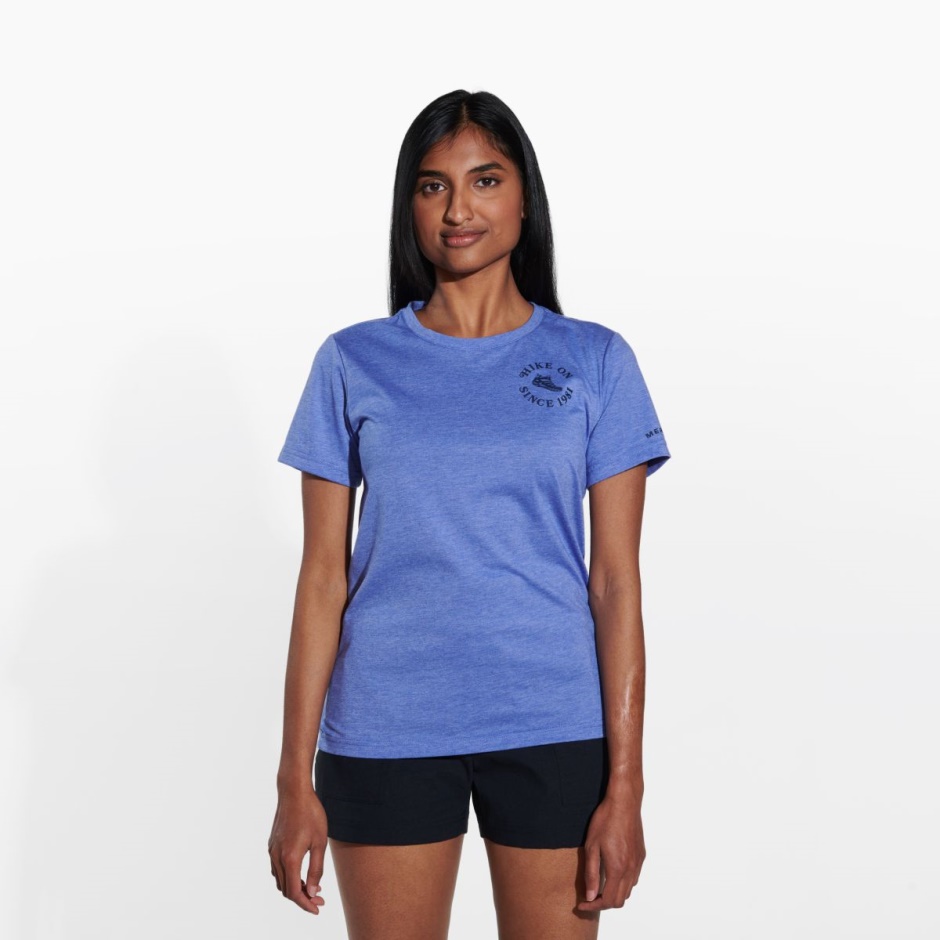 Damevandring På T-shirt Baja Blue Heather Merrell